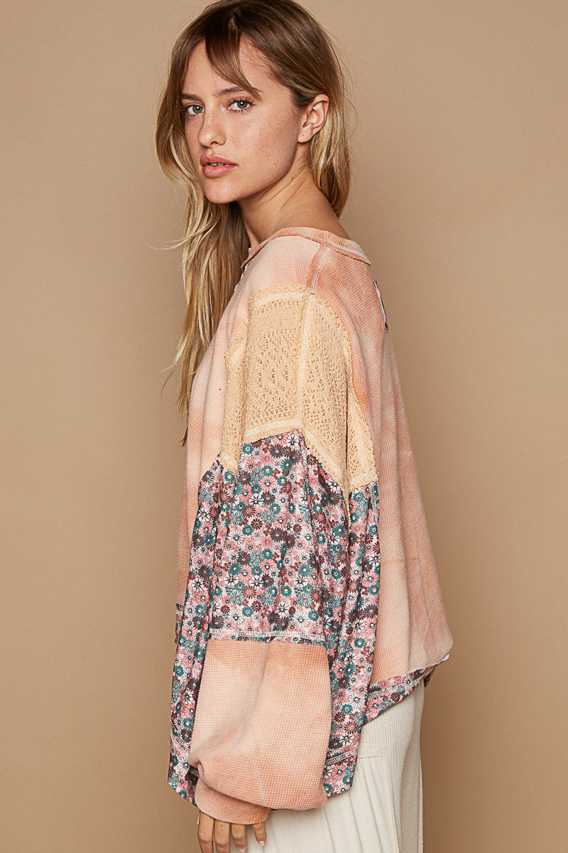 That’s My Jam Floral + Crochet Thermal Top (2 Colors)