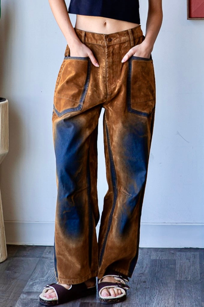 Midnight Maverick Velvet Flocked Barrel Jeans