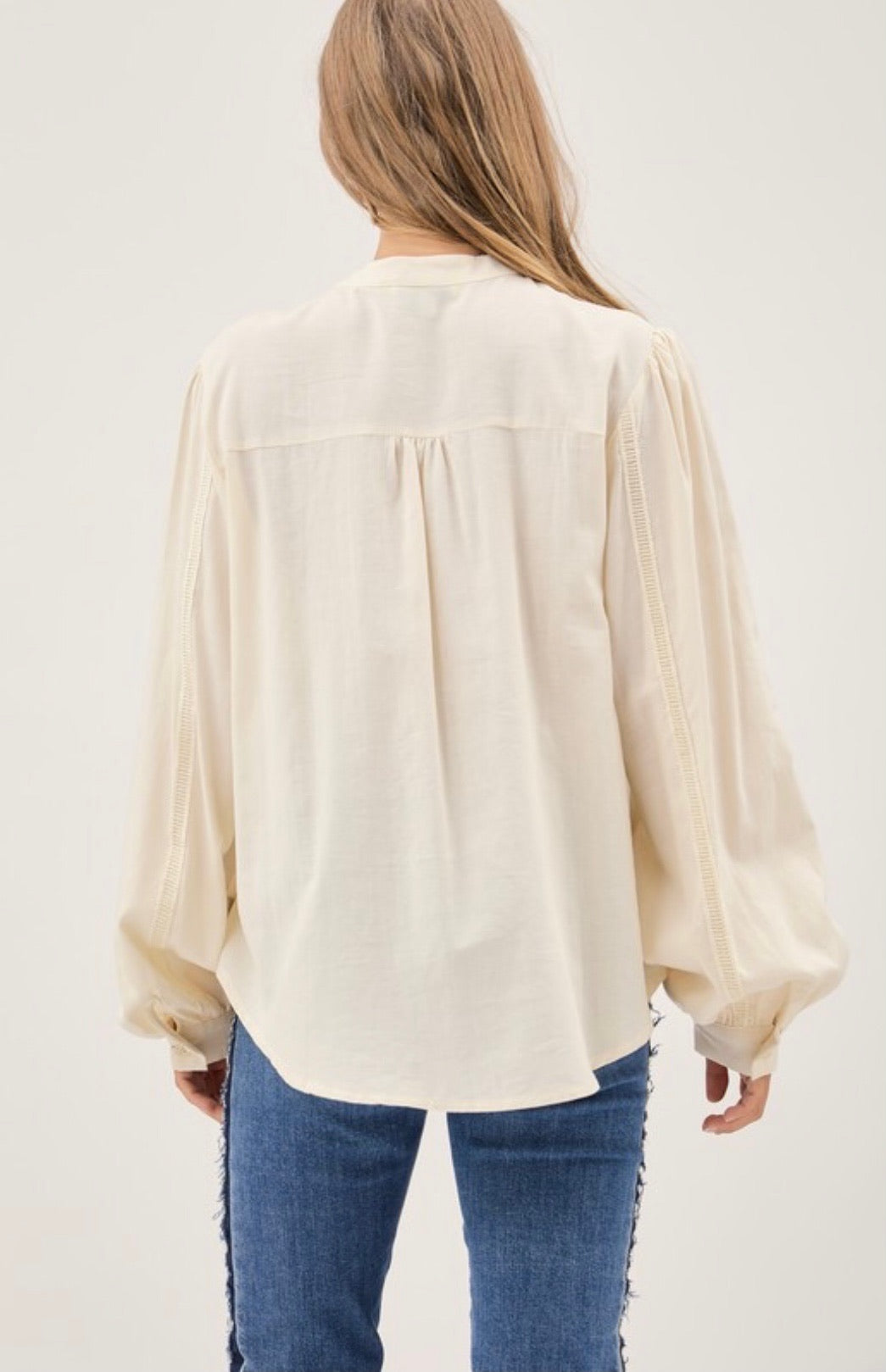 Sundance Floral Embroidered Mandarin Collar Button Down Shirt