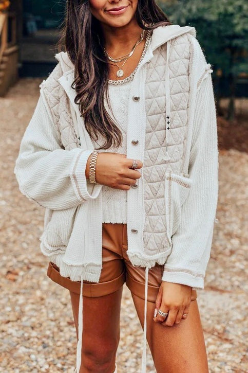 Sweet Talker Mixed Media Hoodie Jacket