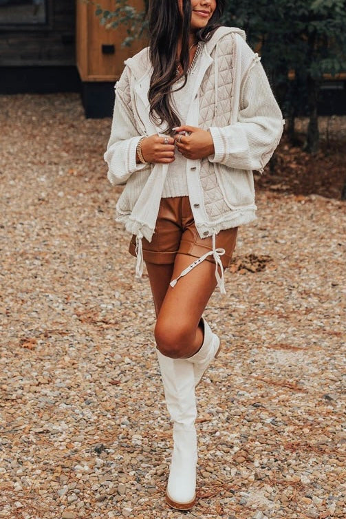 Sweet Talker Mixed Media Hoodie Jacket