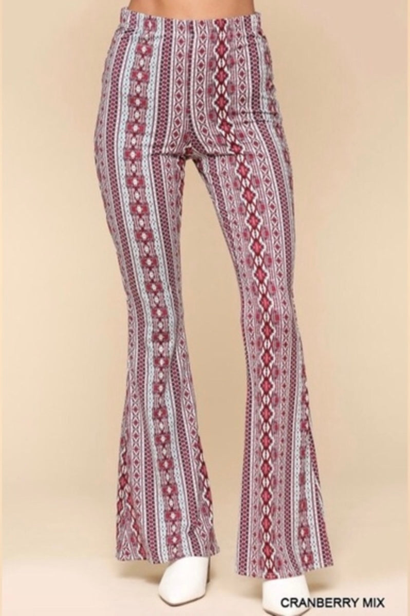 The Free Bird Flares | Stretchy Printed Pull On Pants