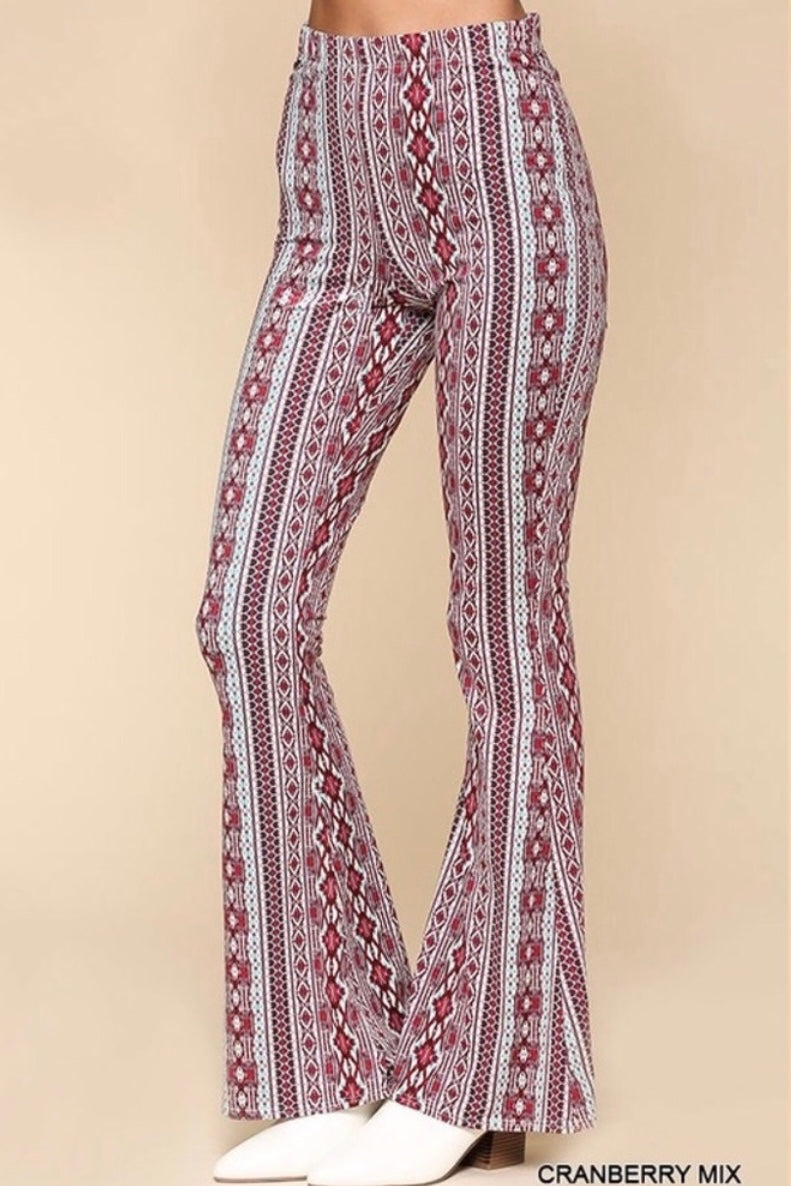 The Free Bird Flares | Stretchy Printed Pull On Pants