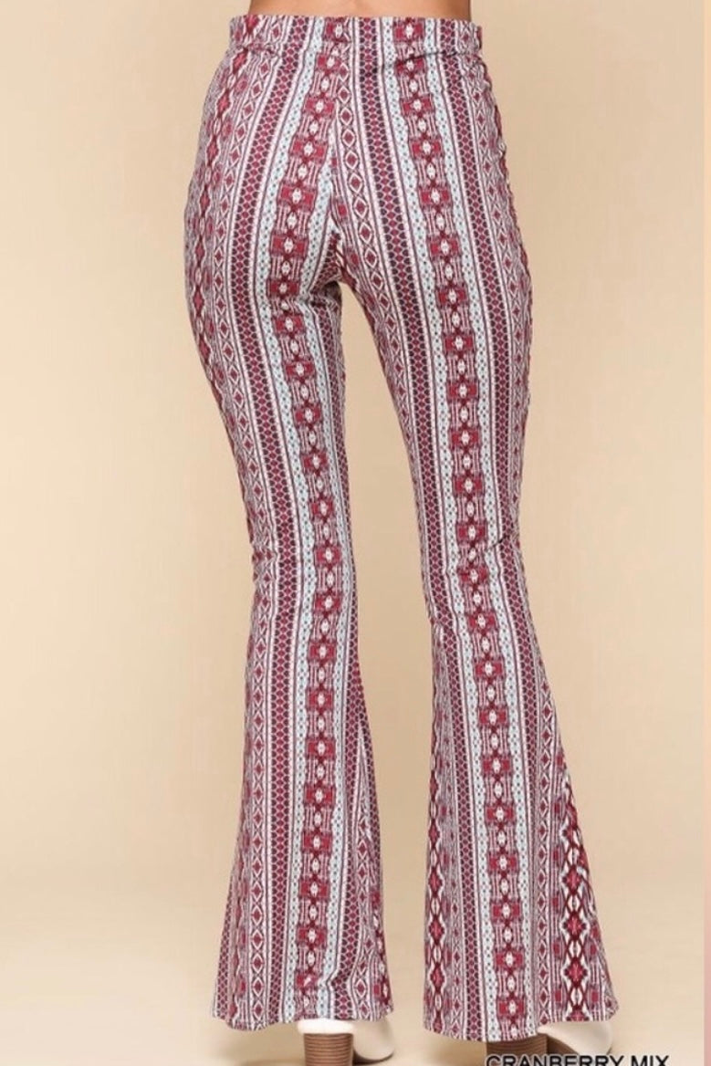 The Free Bird Flares | Stretchy Printed Pull On Pants
