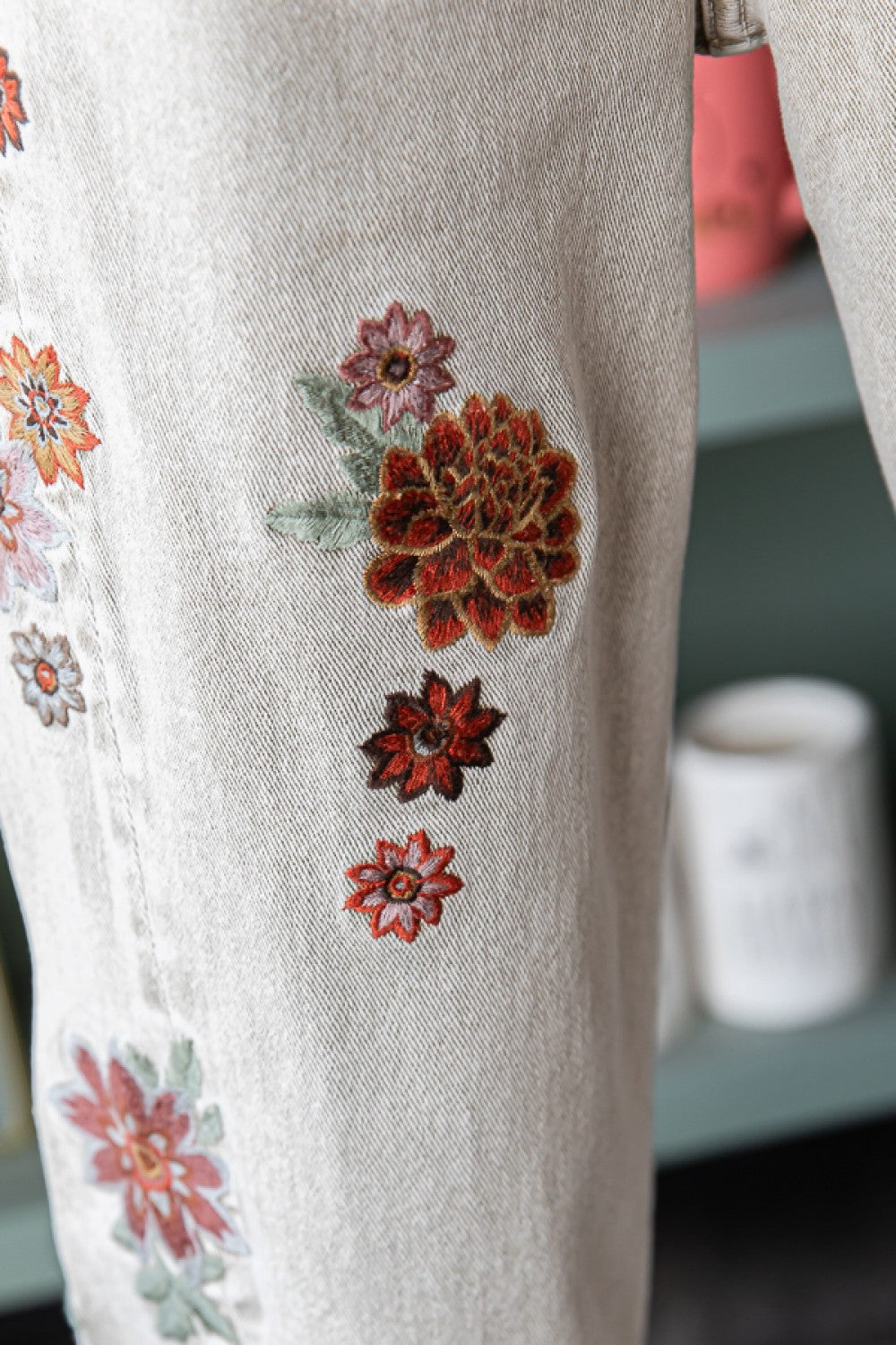 Stop & Stare Floral Embroidered Loose Fit Jeans