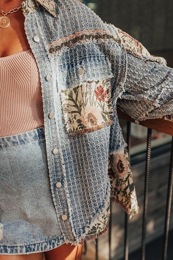 Falling For Blooms Denim & Floral Patchwork Jacket