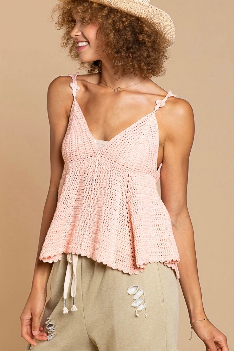 Candy Kisses Sleeveless Cropped Knit Babydoll Top (3 Colors)