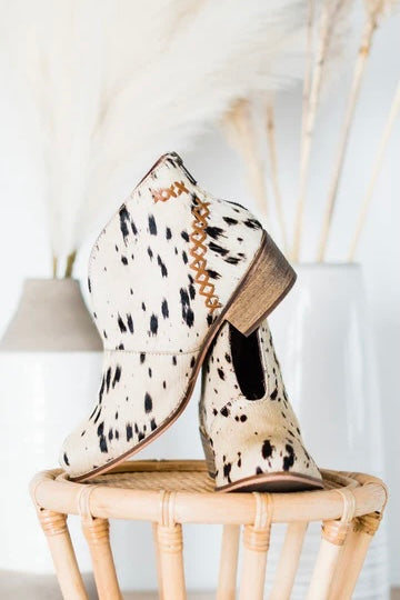 All Roads Calf Hair Bootie in Black and White