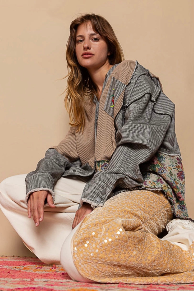 City Lights Floral Sequin Wide Leg Jeans