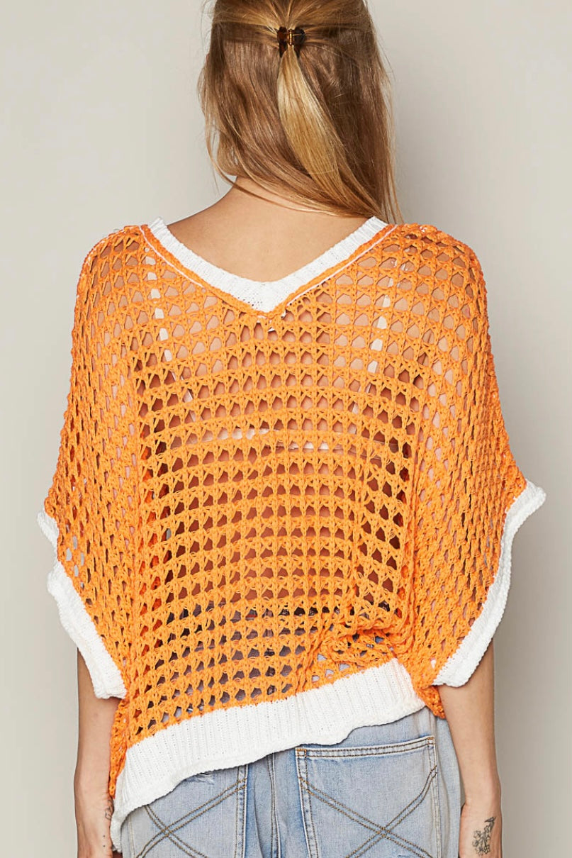 Peace Out Babe Loose Fit Peace Sign Crochet Summer Sweater Top (3 Colors)