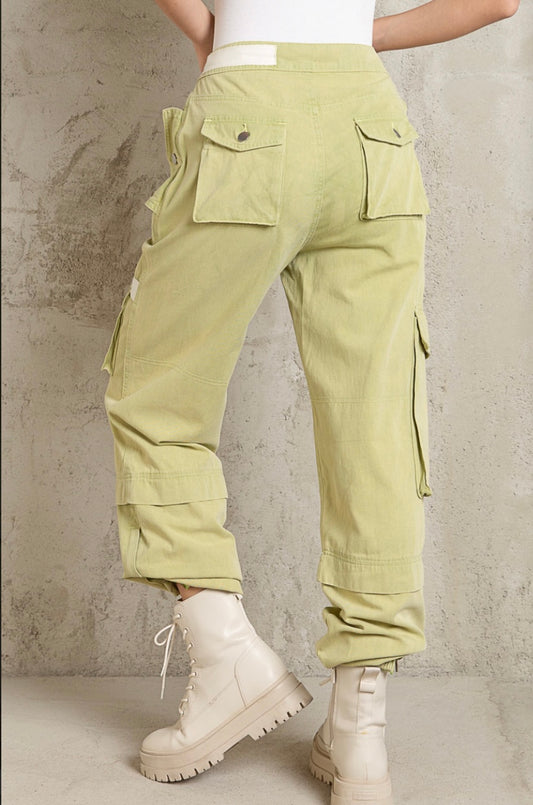 Matcha-alatte Slouchy Y2K Cargo Jogger Pants
