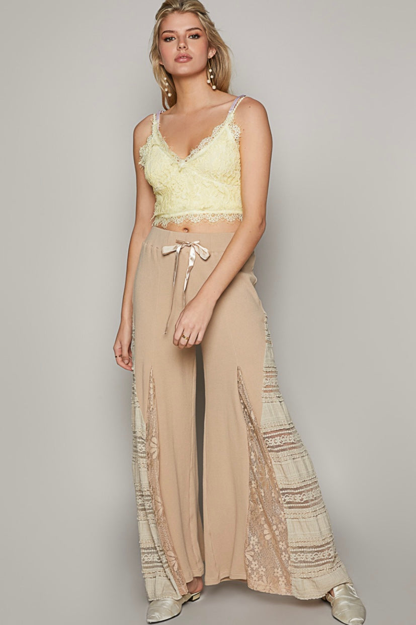 Mykonos Lace Paneled Wide Leg Pants (4 Colors)