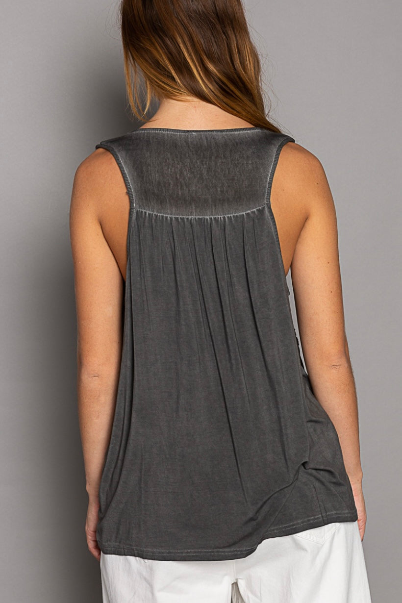 Summer Blooms 3D Flower V Neck Sleeveless Top (3 Colors)