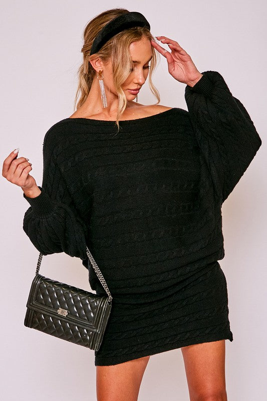 Be Mine Cable Knit Sweater Dress | 2 Colors