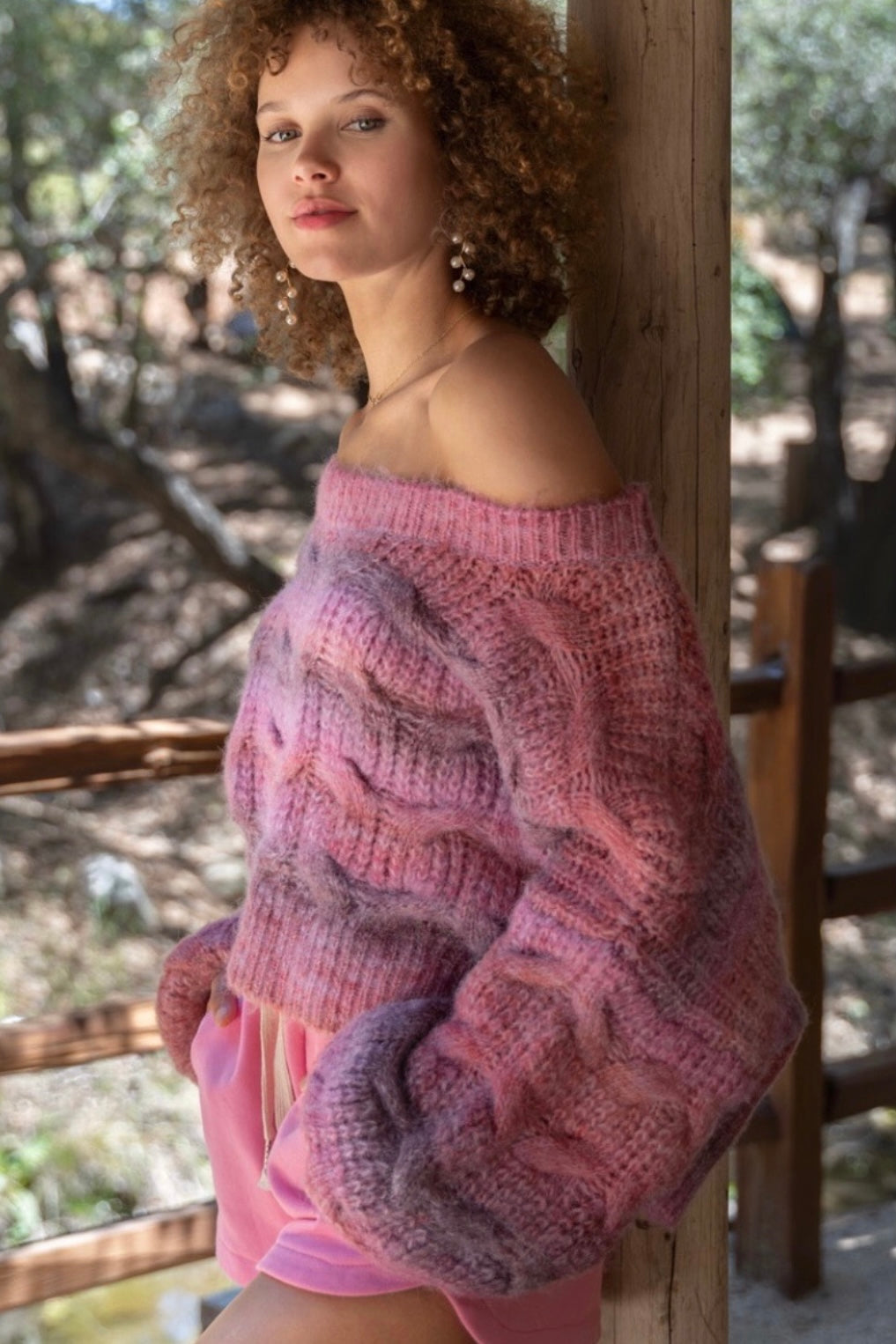 Very Berry Brushed Chunky Knit Sweater