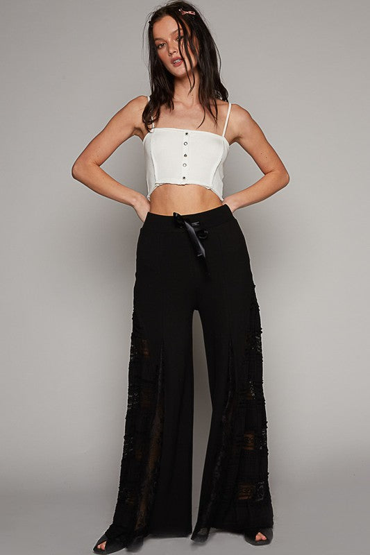 Mykonos Lace Paneled Wide Leg Pants (4 Colors)