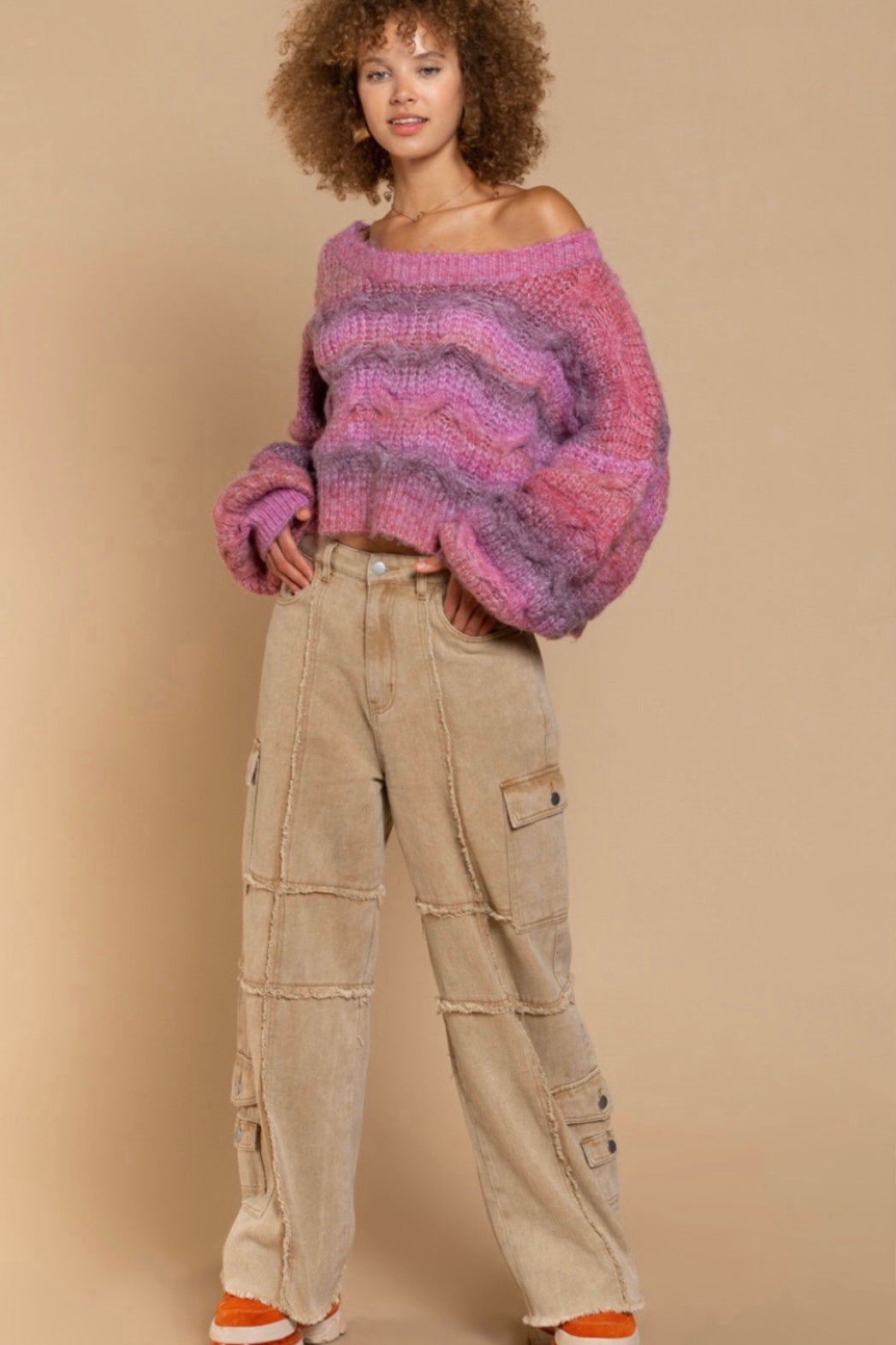 Very Berry Brushed Chunky Knit Sweater