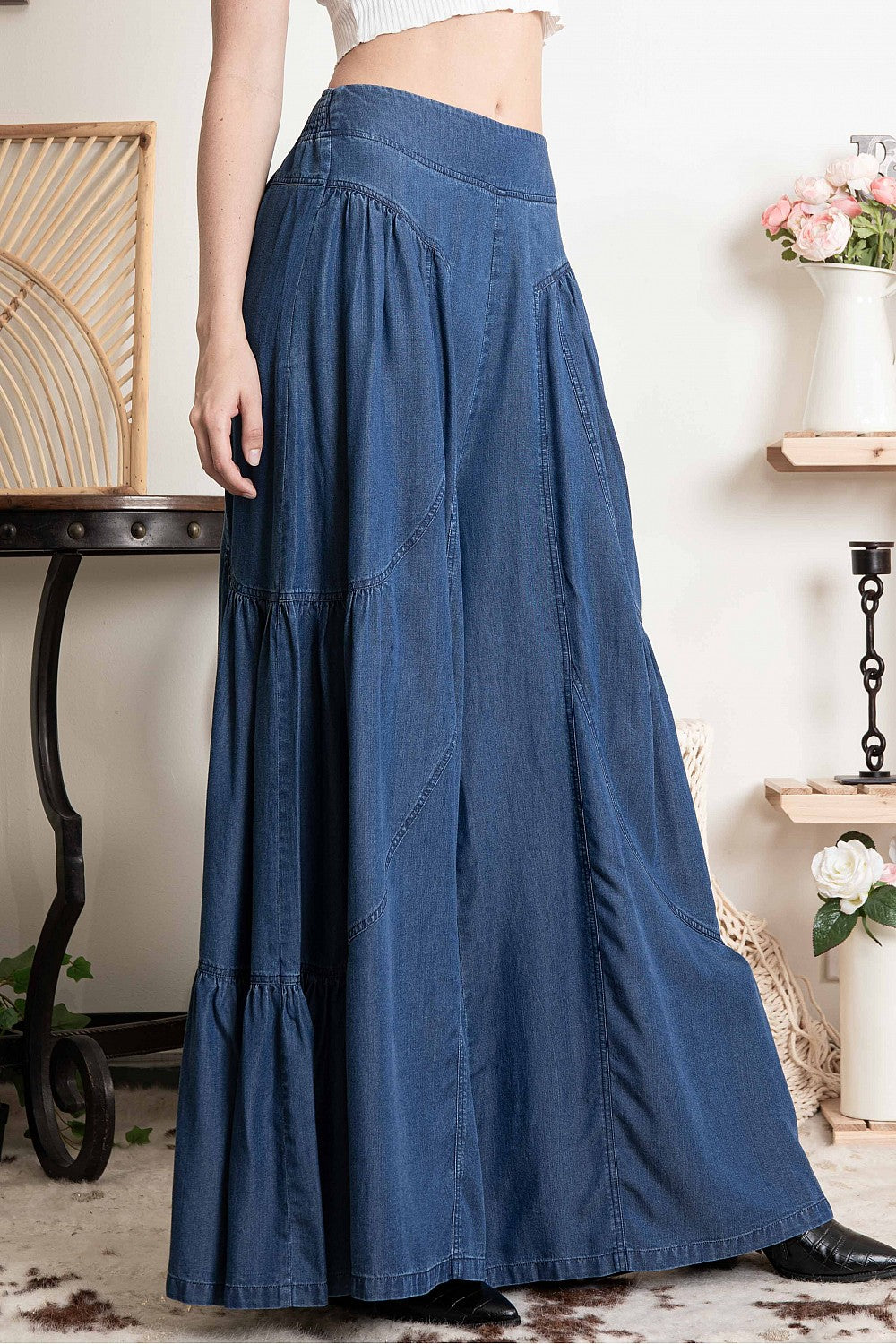 Cruising On Cool Ultra Wide Leg Denim Pull Ons