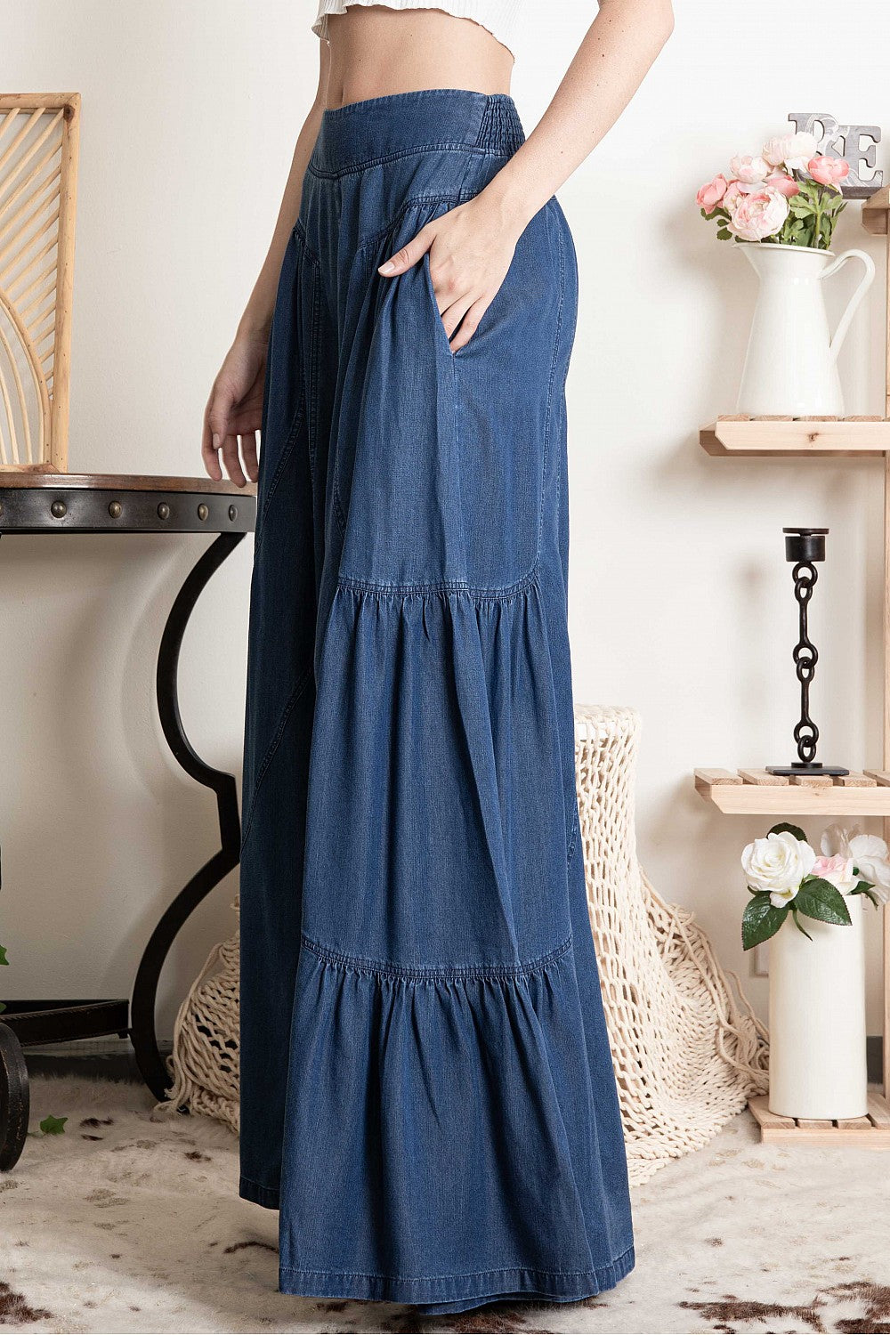 Cruising On Cool Ultra Wide Leg Denim Pull Ons