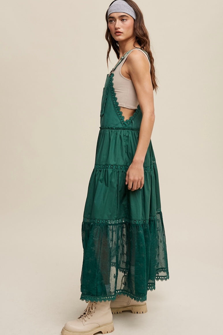 Happy Trails Lace + Embroidery Pieced Tiered Skirtall (3 Colors)