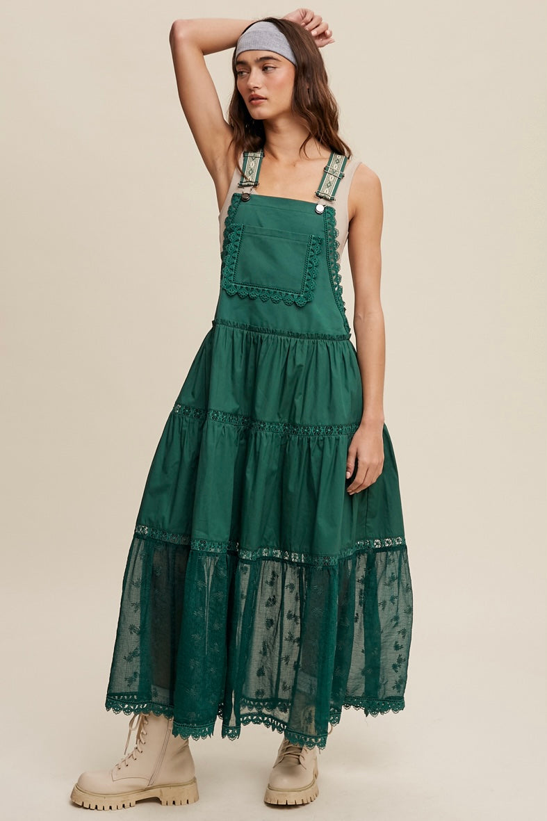 Happy Trails Lace + Embroidery Pieced Tiered Skirtall (3 Colors)