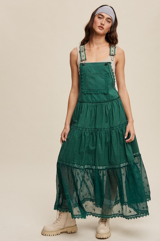 Happy Trails Lace + Embroidery Pieced Tiered Skirtall (3 Colors)