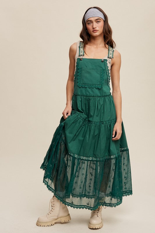 Happy Trails Lace + Embroidery Pieced Tiered Skirtall (3 Colors)
