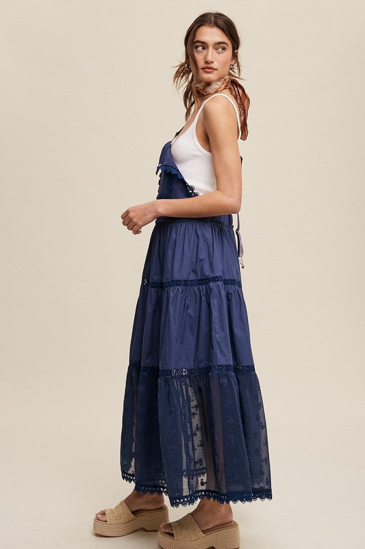 Happy Trails Lace + Embroidery Pieced Tiered Skirtall (3 Colors)
