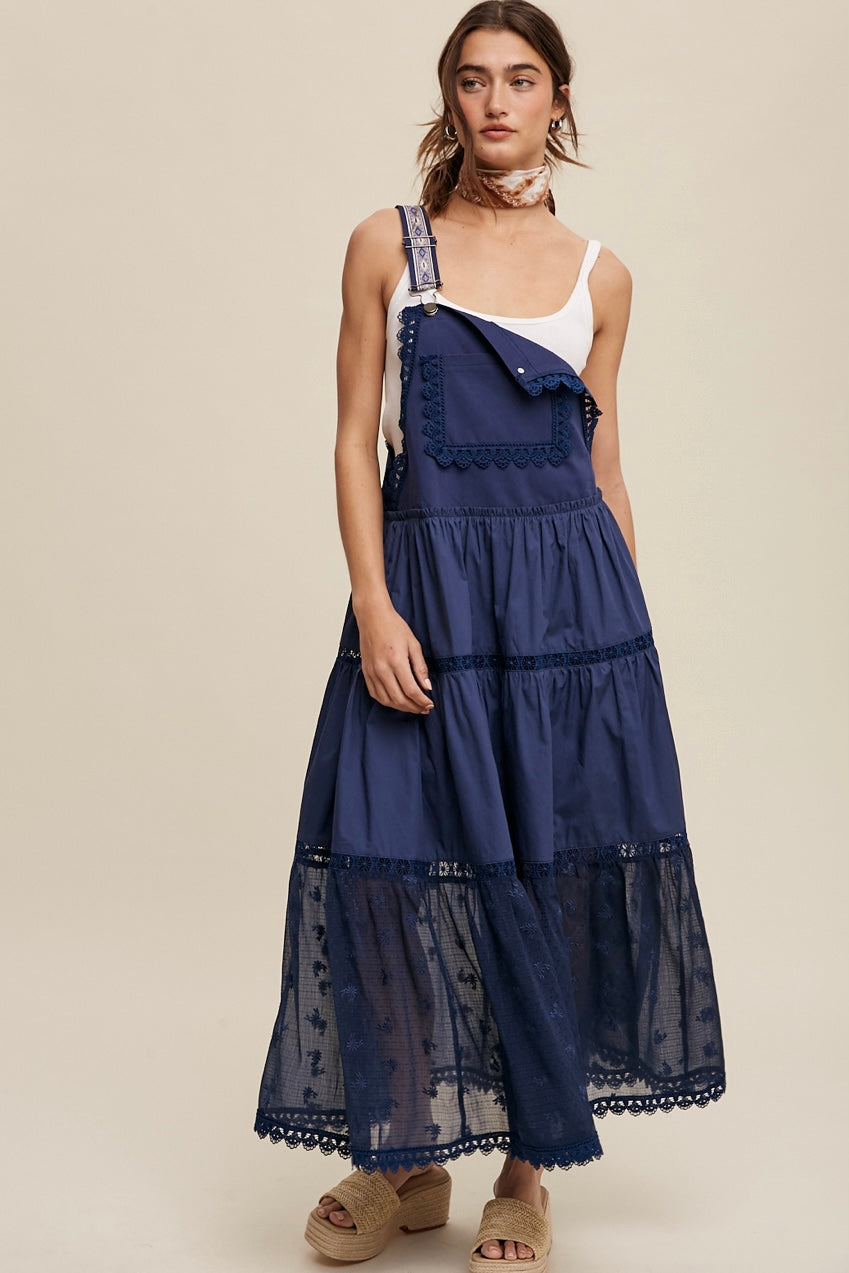 Happy Trails Lace + Embroidery Pieced Tiered Skirtall (3 Colors)