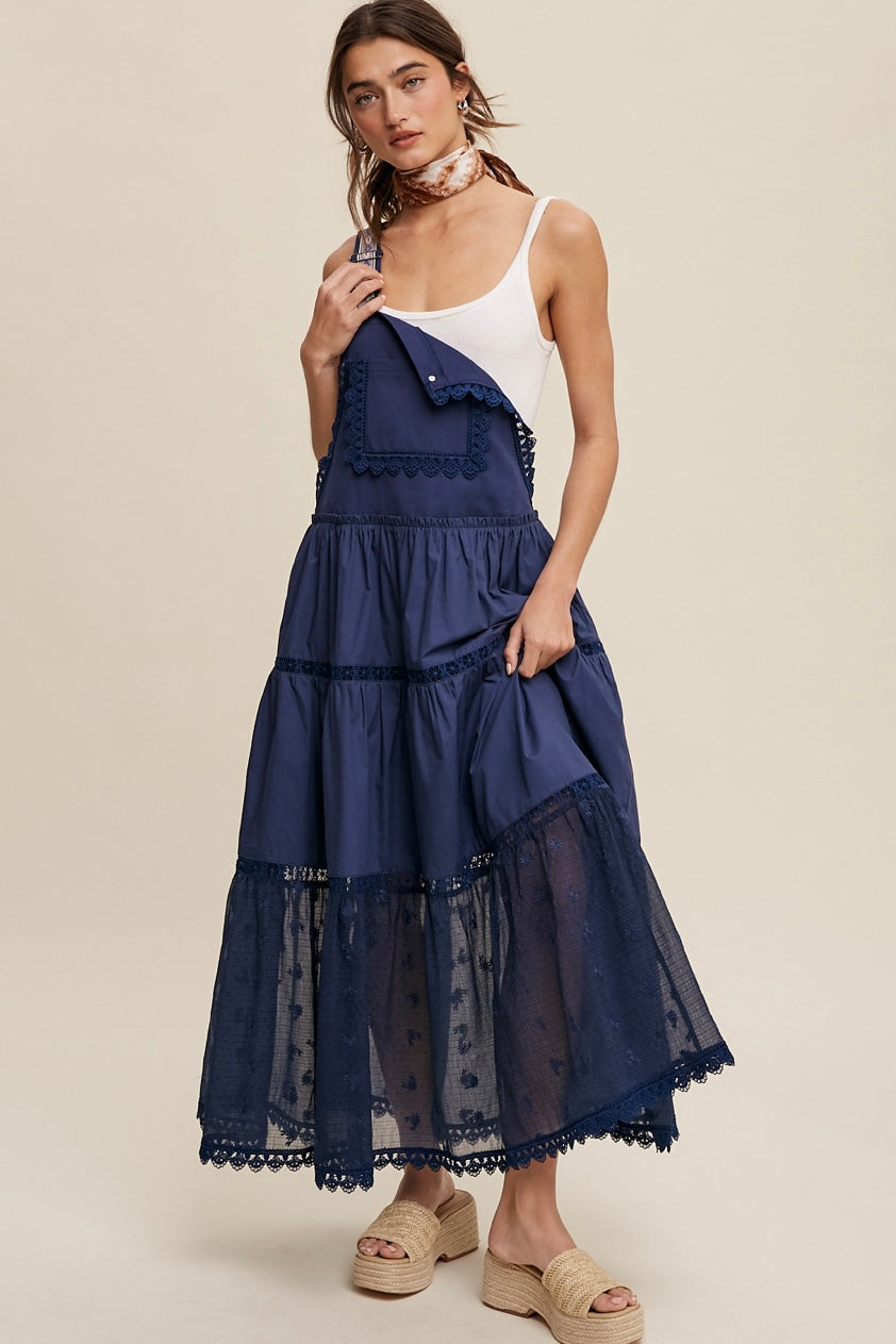 Happy Trails Lace + Embroidery Pieced Tiered Skirtall (3 Colors)