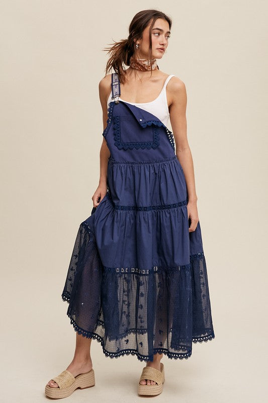 Happy Trails Lace + Embroidery Pieced Tiered Skirtall (3 Colors)