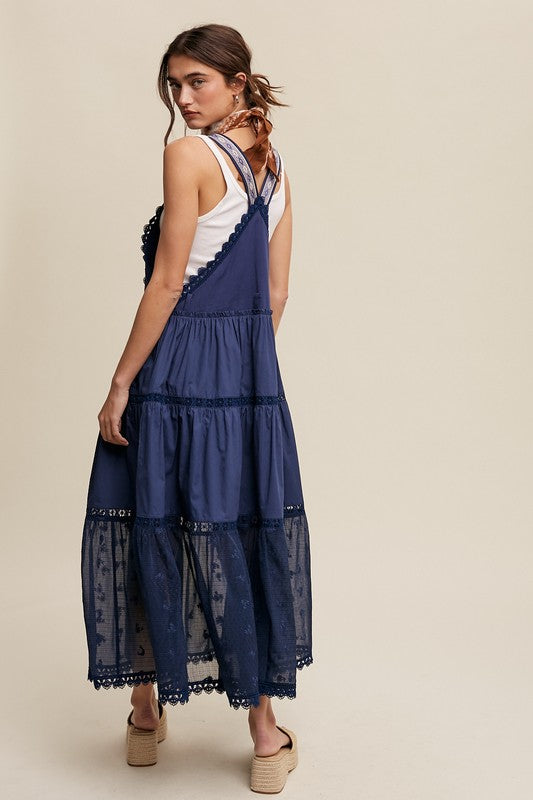 Happy Trails Lace + Embroidery Pieced Tiered Skirtall (3 Colors)