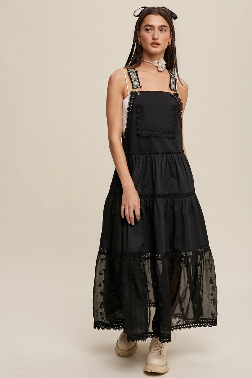 Happy Trails Lace + Embroidery Pieced Tiered Skirtall (3 Colors)