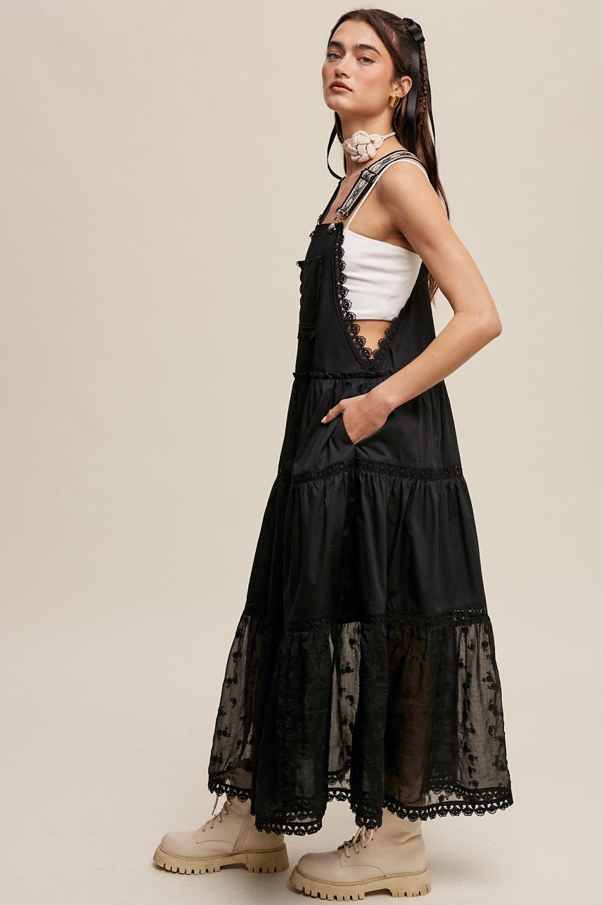 Happy Trails Lace + Embroidery Pieced Tiered Skirtall (3 Colors)