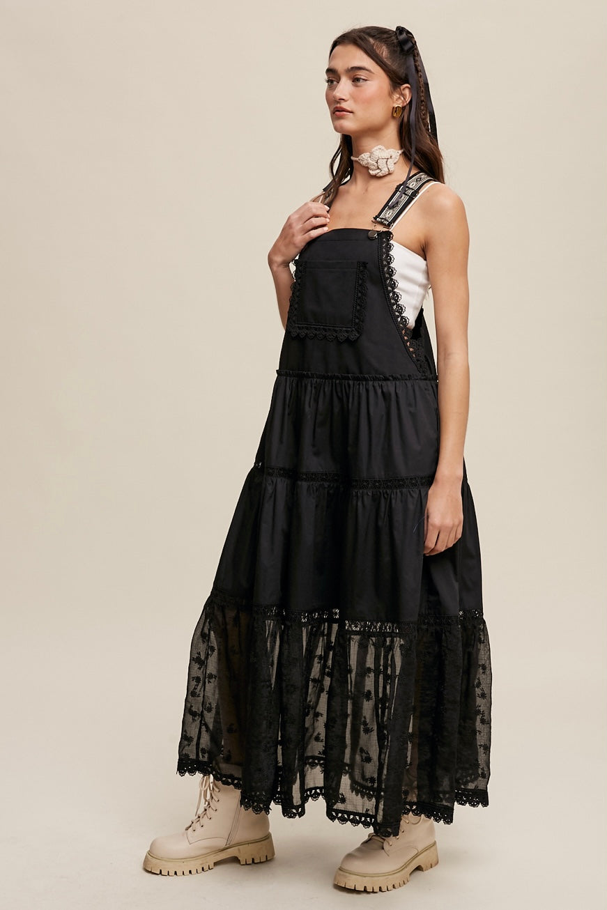Happy Trails Lace + Embroidery Pieced Tiered Skirtall (3 Colors)