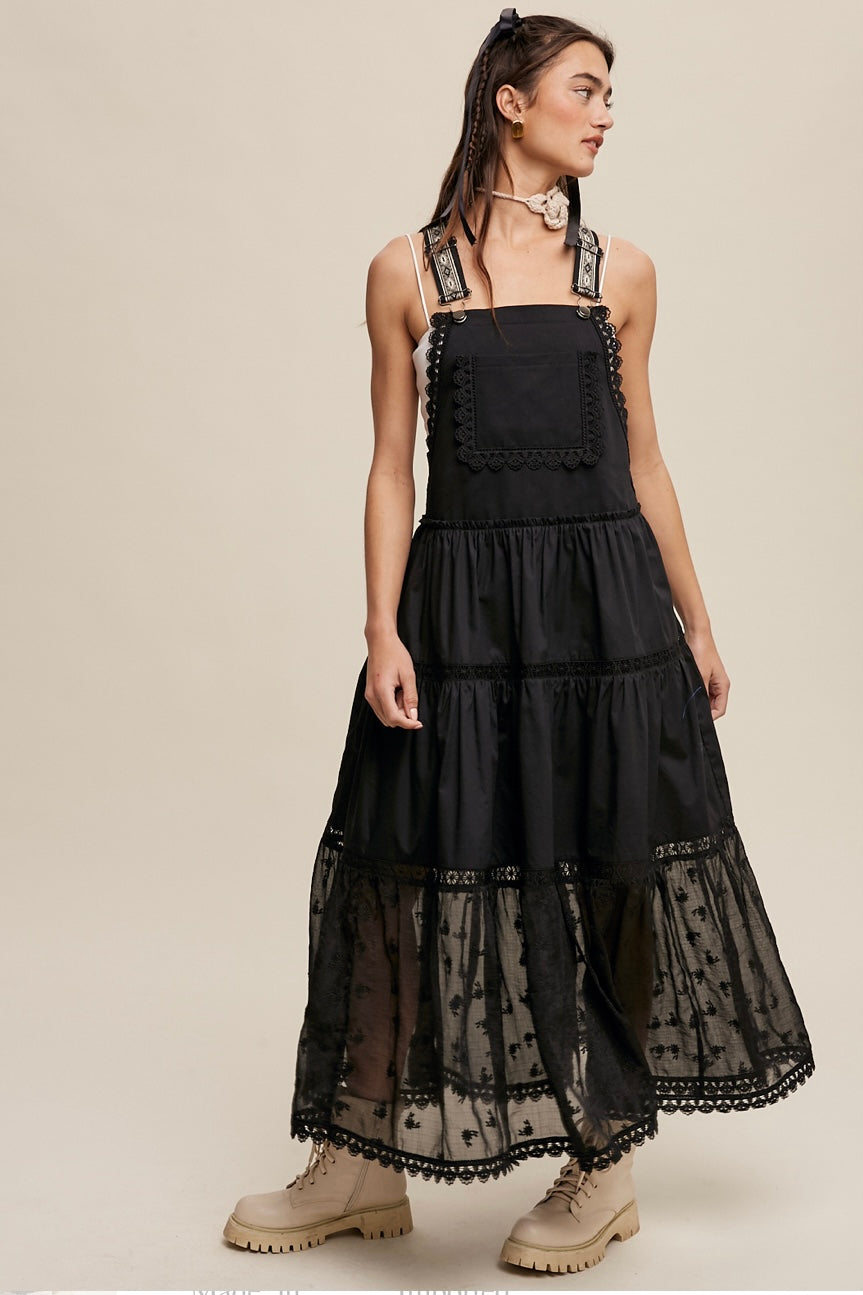 Happy Trails Lace + Embroidery Pieced Tiered Skirtall (3 Colors)