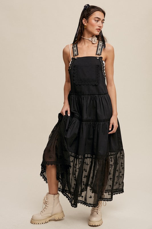 Happy Trails Lace + Embroidery Pieced Tiered Skirtall (3 Colors)
