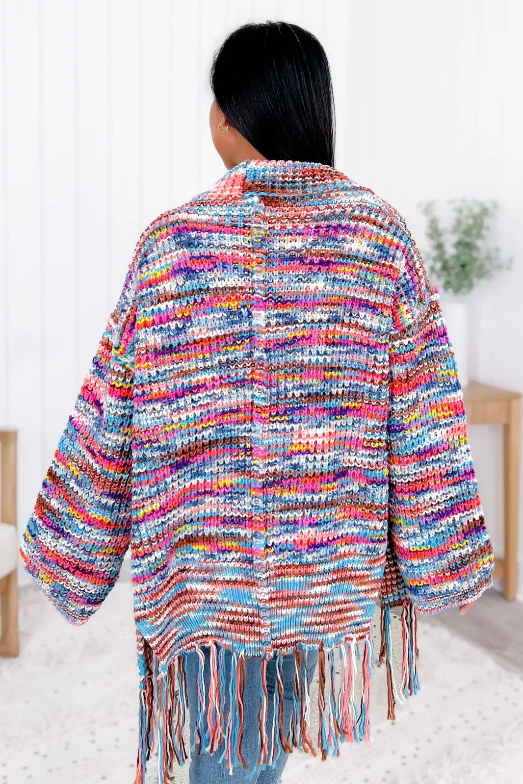 Fringe With Benefits Shawl Collar Confetti Cardigan