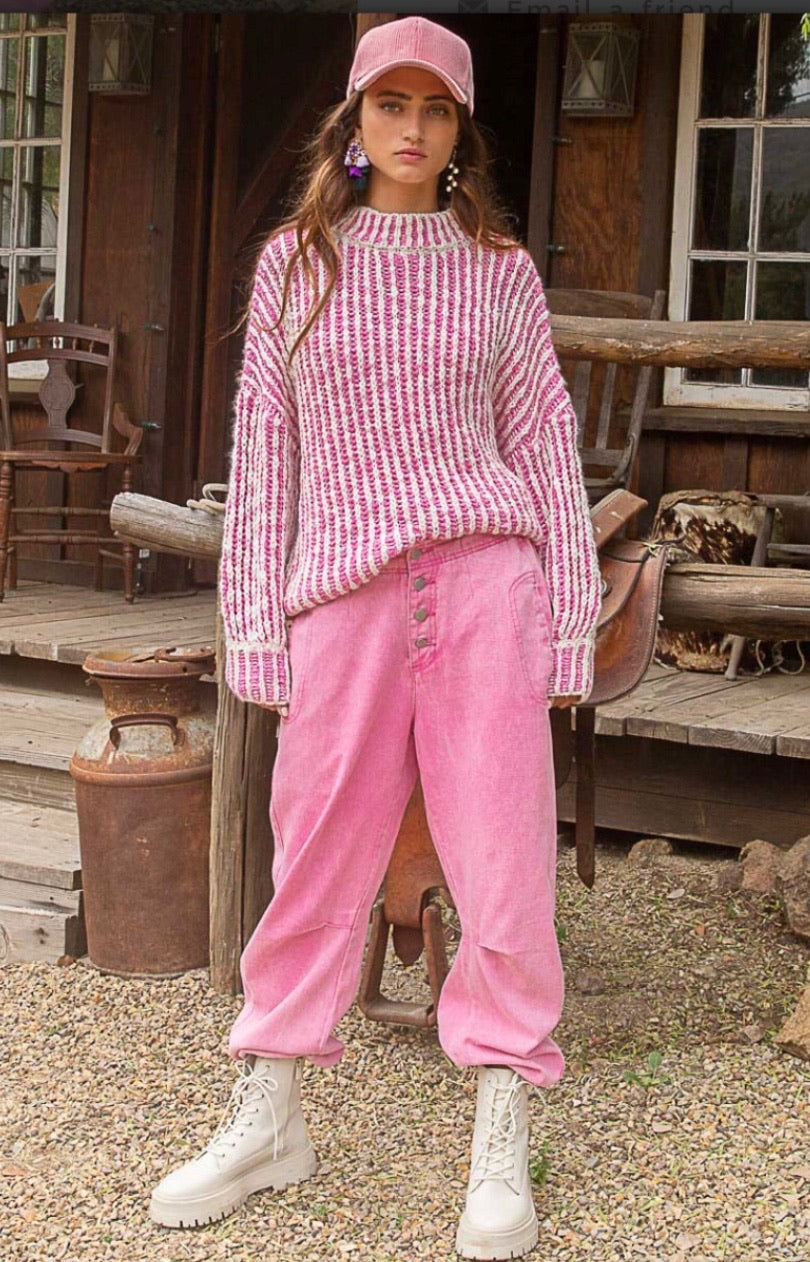 Cotton Candy Chunky Rib Knit Sweater