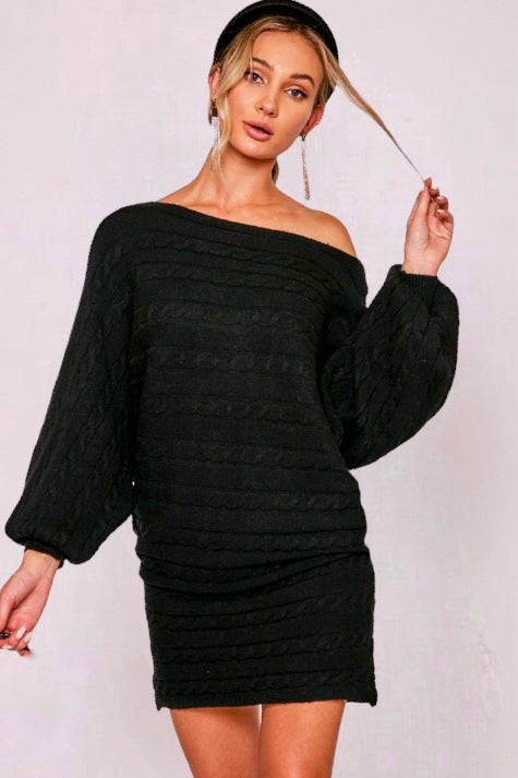 Be Mine Cable Knit Sweater Dress | 2 Colors