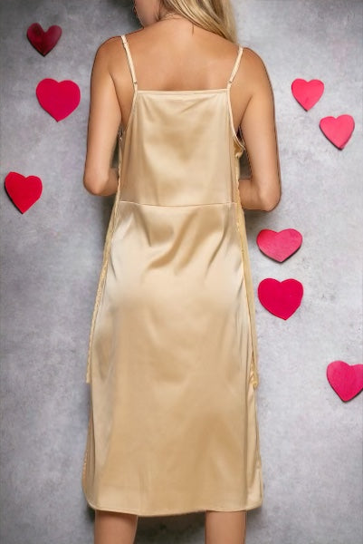 Tasting Stars Cowl Neck Satin Slip Dess