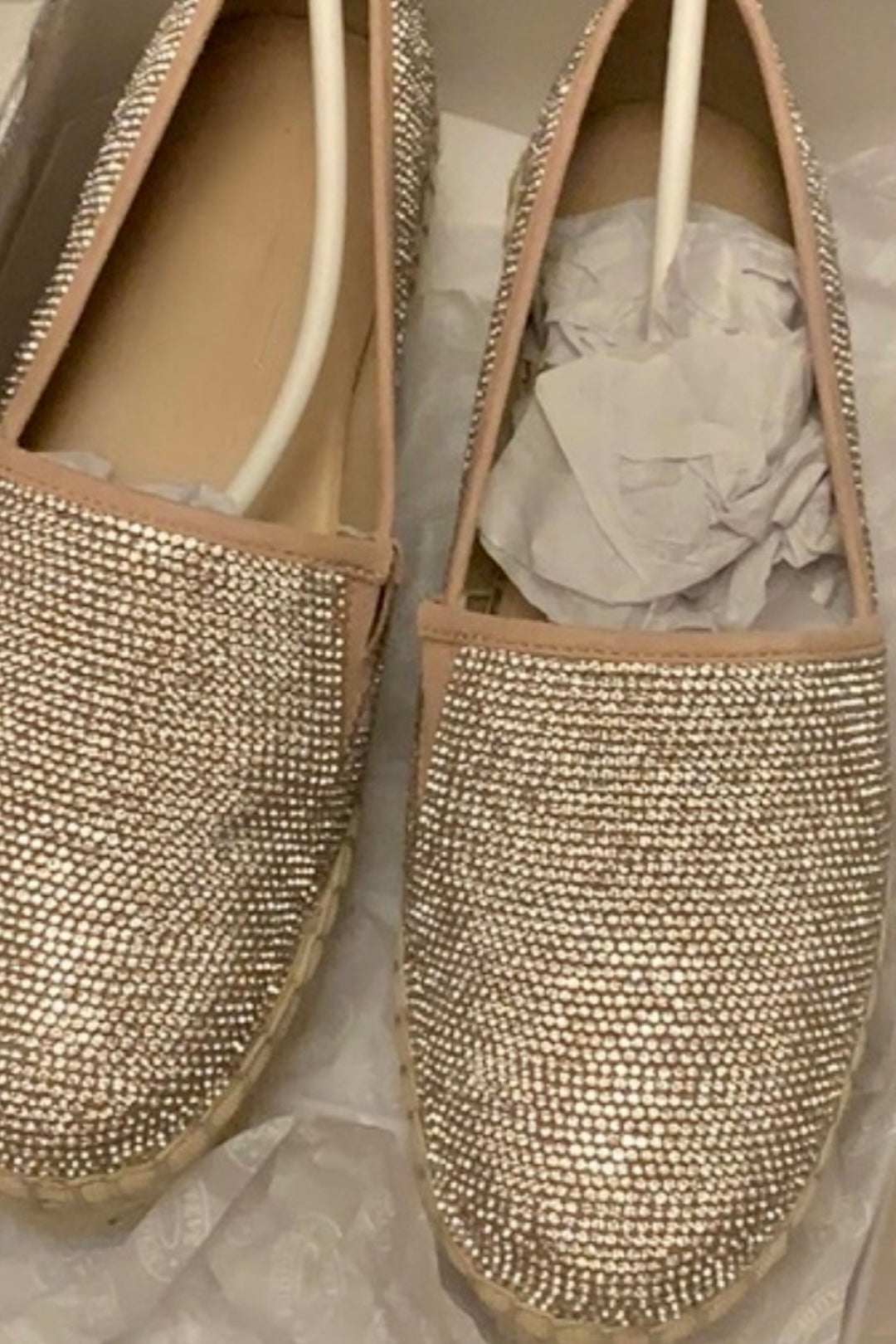 Sparked Rhinestone Encrusted Slip On Espadrilles