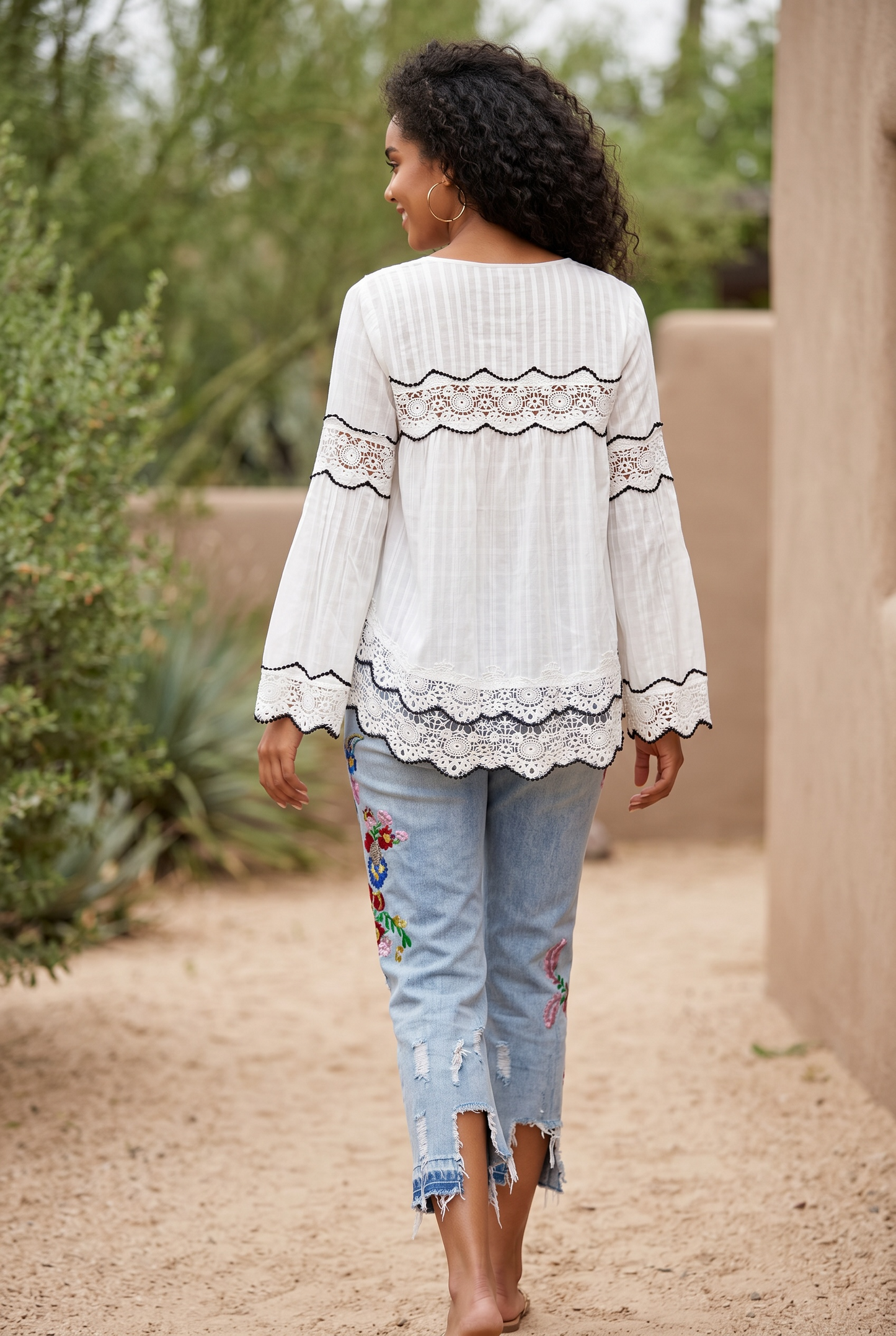 Lookin’ Good Lace Trim Babydoll Top