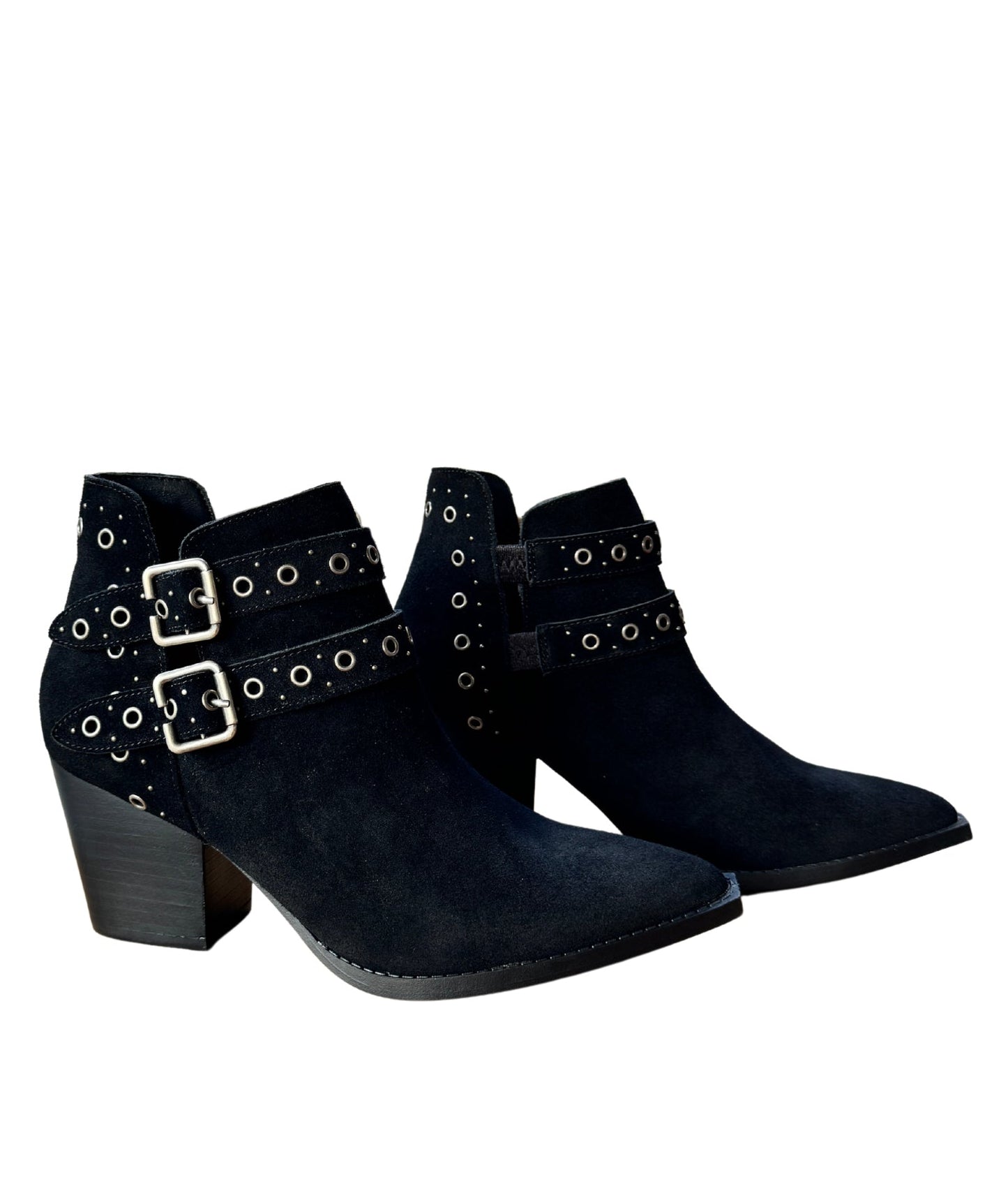 Elsa Genuine Suede Ankle Boot in Black