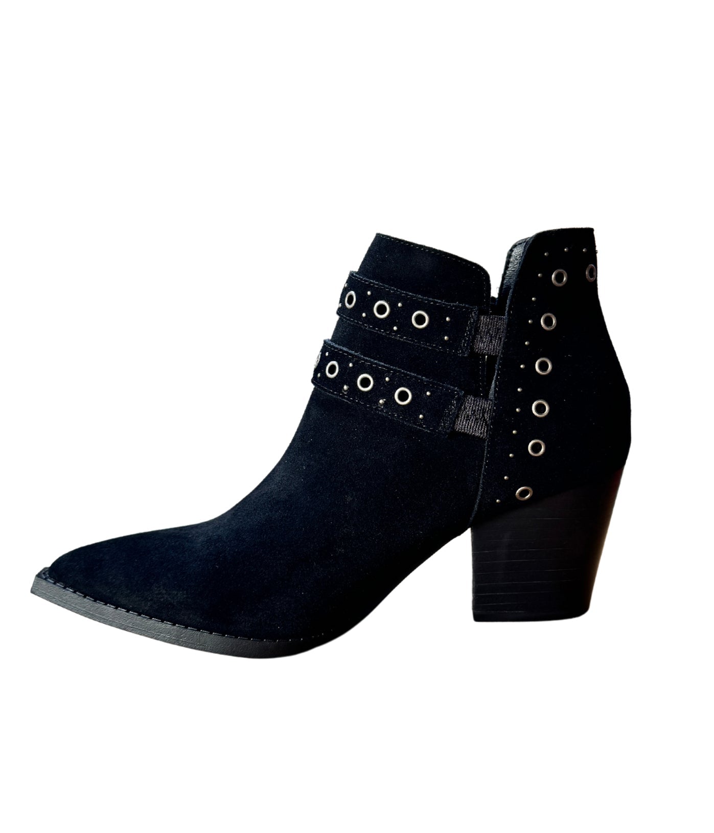 Elsa Genuine Suede Ankle Boot in Black