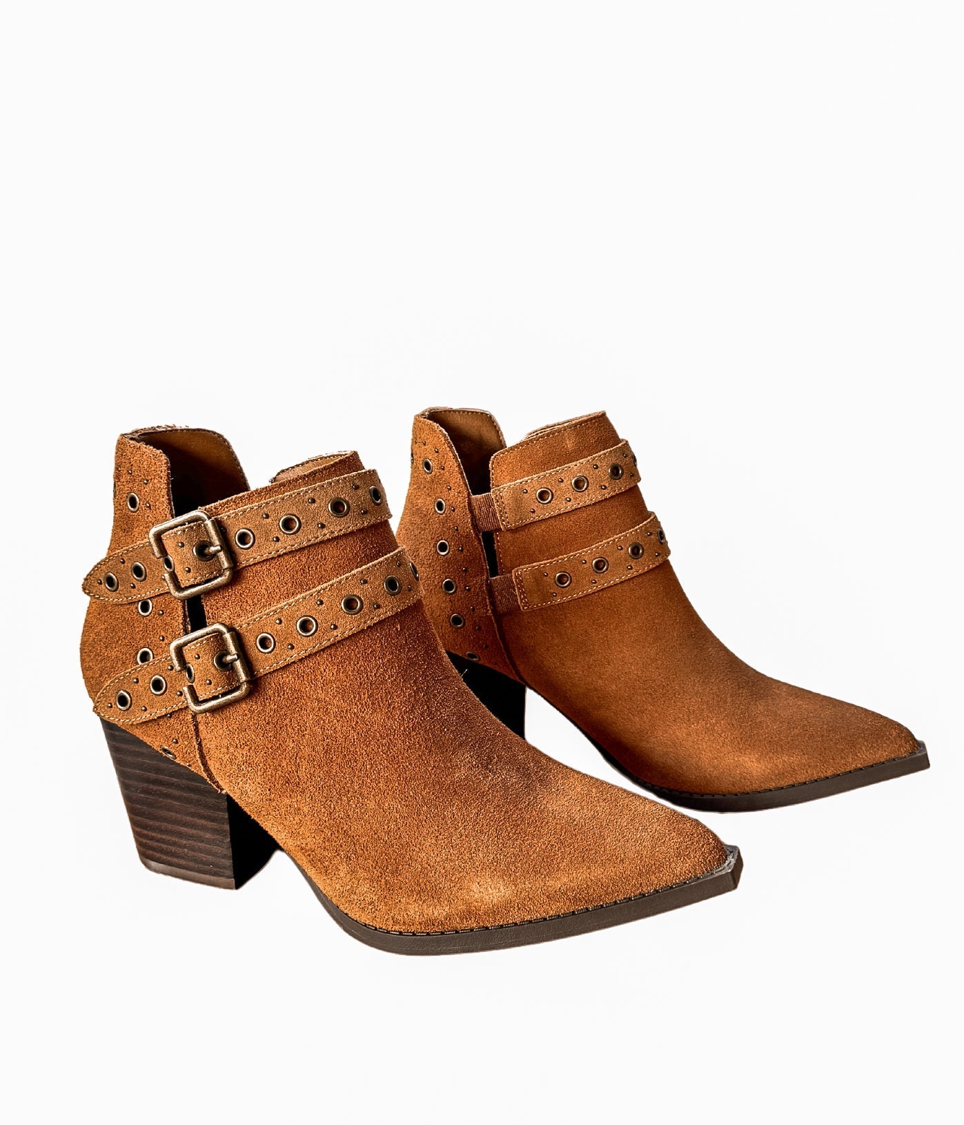 Elsa Genuine Suede Ankle Boots in Tan