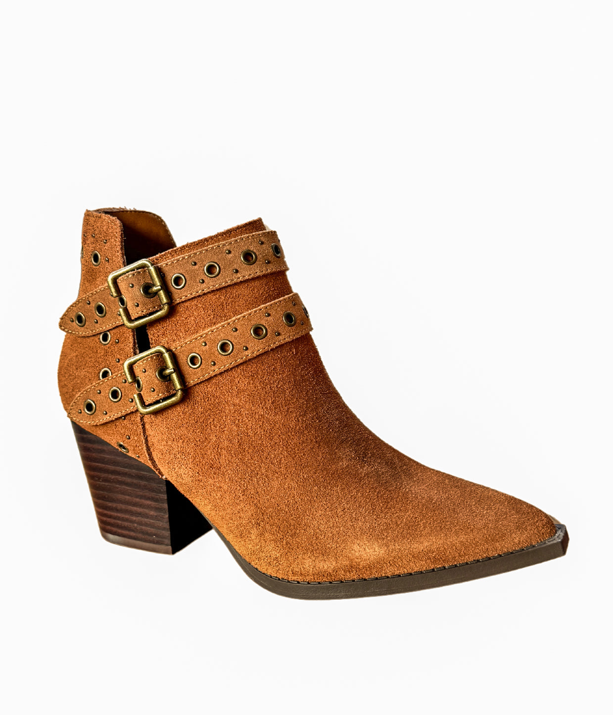 Elsa Genuine Suede Ankle Boots in Tan