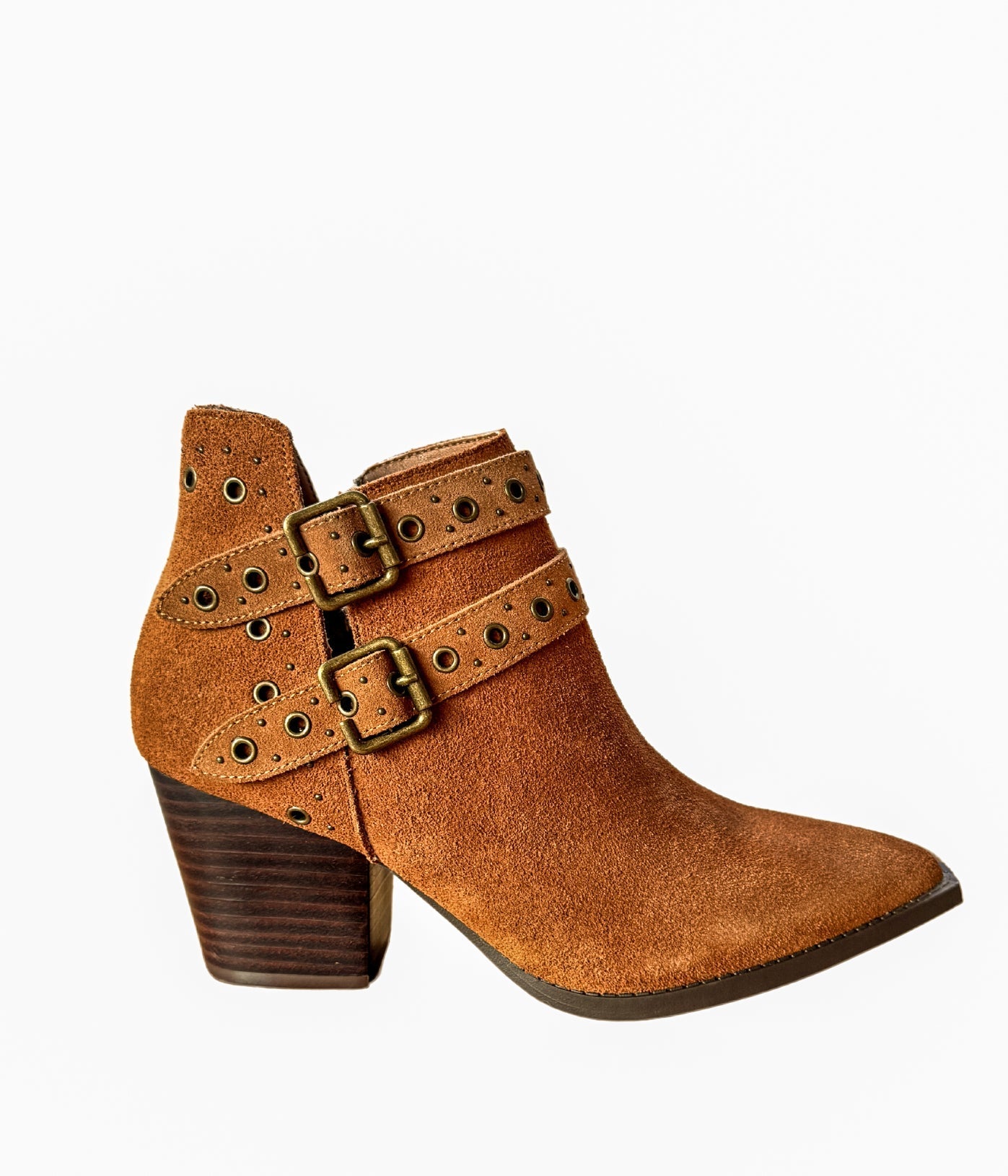 Elsa Genuine Suede Ankle Boots in Tan