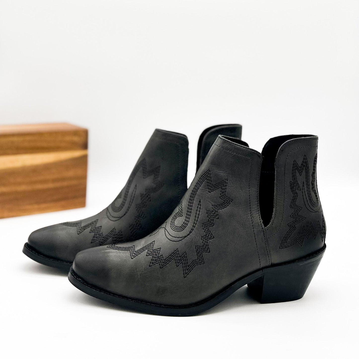 Embroidered Kickin' Booties in Black