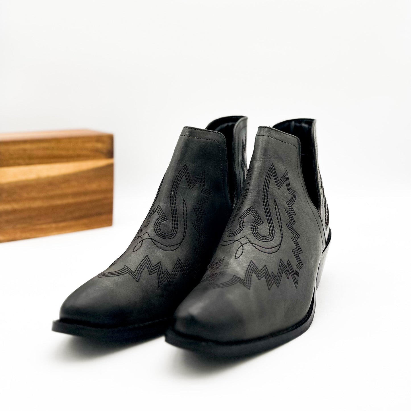 Embroidered Kickin' Booties in Black